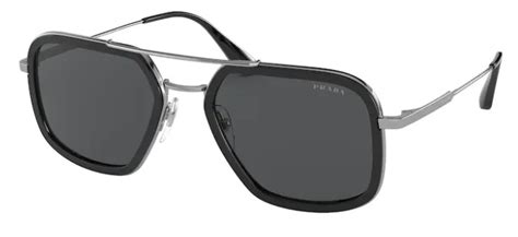 prada 57xs sunglasses|Prada PR 57XS M4Y5S0 Black Metal Square Sunglasses Grey .